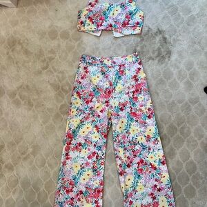 Yellow the Label Crop Top and Pants Set